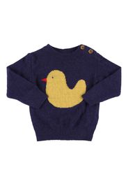 Intarsia Wool Blend Sweater