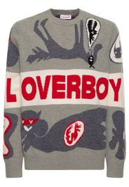 Charles Jeffrey Loverboy smocking stitch long-sleeve shirt - Weiß x Nick Cowan Lovergyle Head bookend - Schwarz