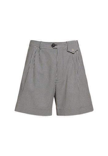 Houndstooth Cotton Shorts