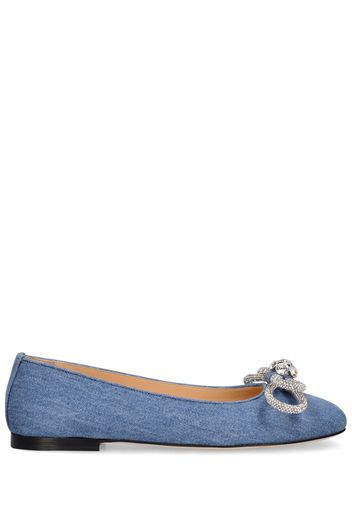 10mm Hohe Denim-mules „double Bow“