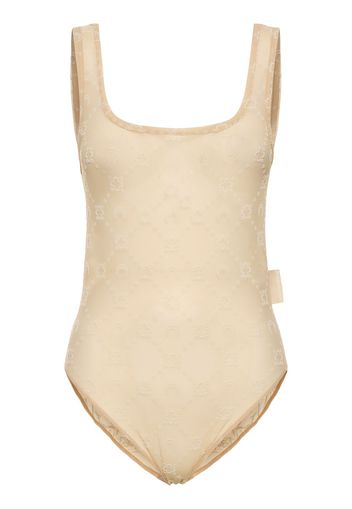 Monogram Mesh Flock Bodysuit