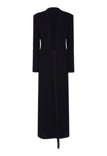 Wool Cady Self-tie Long Coat