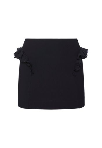 Ruched Viscose Jersey Mini Skirt