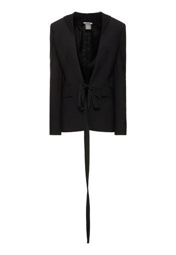 Tailored Wool Blend Blazer W/ Hood