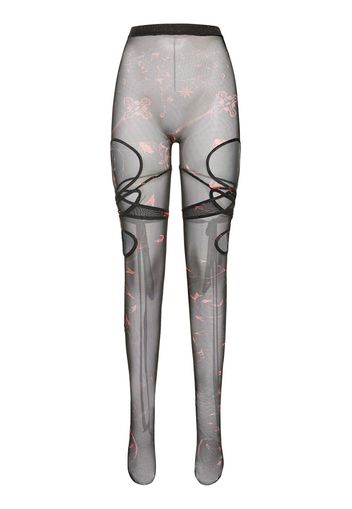 Printed Mesh Tabi Stockings