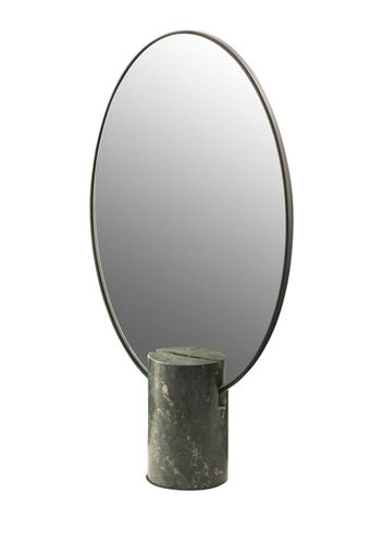 Oval Metal & Marble Mirror