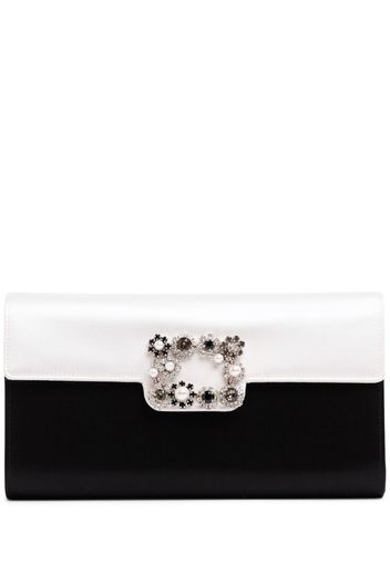 Lederclutch Mit Blumenschnalle „envelope“