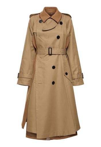 Langer Trenchcoat Aus Gabardine