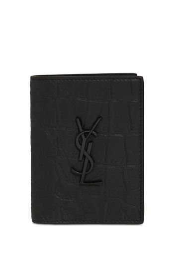 Ysl Croc Embossed Leather Wallet
