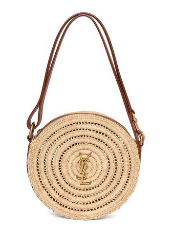 Runde Schultertasche Aus Raffia