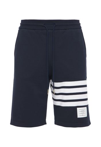 Shorts Aus Baumwolljersey Mit Intarsienstreifen