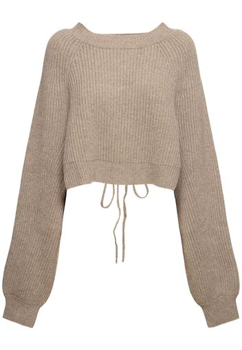 Bauchfreier Sweater Aus Wollmischstrick