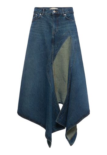 Asymmetrischer Midirock Aus Denim