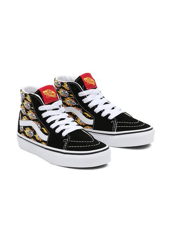 VANS Kinder Flame Logo Repeat Sk8-hi Schuhe (4-8 Jahre) ((flame Logo Repeat) Black/flaming ) Kinder Schwarz, Größe 28