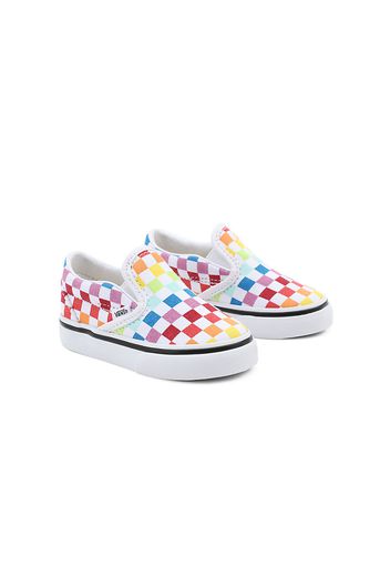 VANS Kleinkinder Checkerboard Classic Slip-on Schuhe (1-4 Jahre) ((checkerboard) Rainbow/true White) Toddler Multicolour, Größe 17