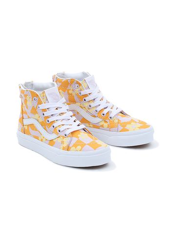 VANS Kinder Sk8-hi Zip Schuhe (4-8 Jahre) (checkerboard Floral Orange/purple) Kinder Multicolour, Größe 31.5