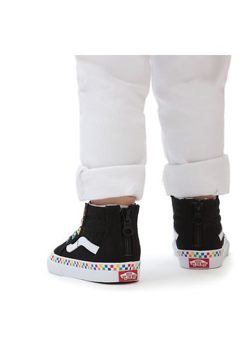 VANS Kleinkinder Rainbow Checkerboard Sk8-hi Zip Schuhe (1-4 Jahre) ((rainbow Checkerboard) Black/true White) Toddler Schwarz, Größe 17