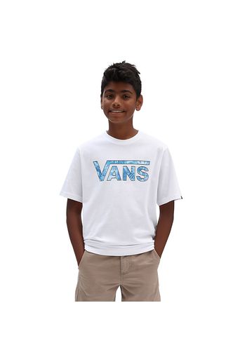 VANS Jungen  Classic Logo Fill Crew T-shirt (8-14 Jahre) (white-aquatic Blue Tie Dye) Boys Weiß, Größe L