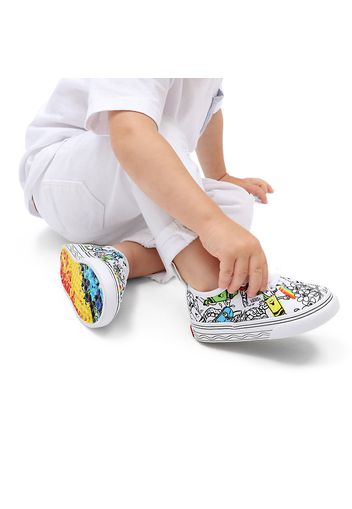 VANS Kleinkinder  X Crayola Authentic Elastic Lace Schuhe (1-4 Jahre) ((crayola) Diy/sketch Your Way) Toddler Weiß, Größe 17