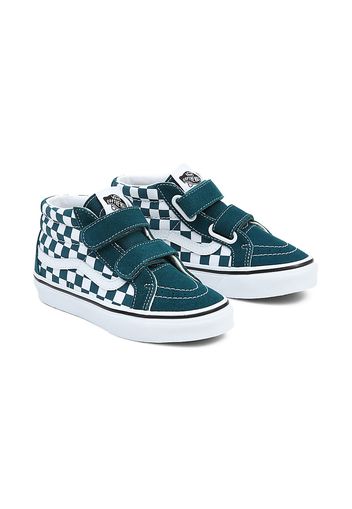 VANS Kinder Sk8-mid Reissue Velcro Schuhe (4-8 Jahre) (color Theory Checkerboard Deep Teal) Kinder Blau, Größe 31.5