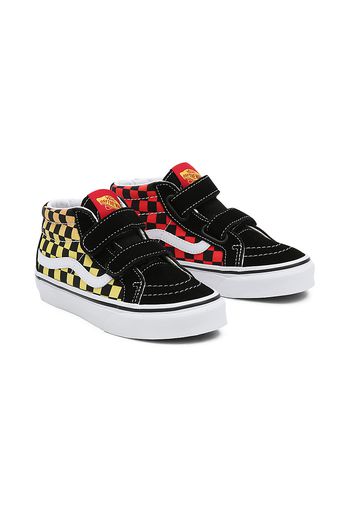 VANS Kinder Flame Logo Repeat Sk8-mid Reissue Velcro Schuhe (4-8 Jahre) ((flame Logo Repeat) Black/multi) Kinder Schwarz, Größe 32