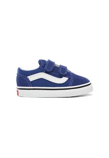 VANS Kleinkinder Old Skool Velcro Schuhe (1-4 Jahre) (limoges/true White) Toddler Blau, Größe 17