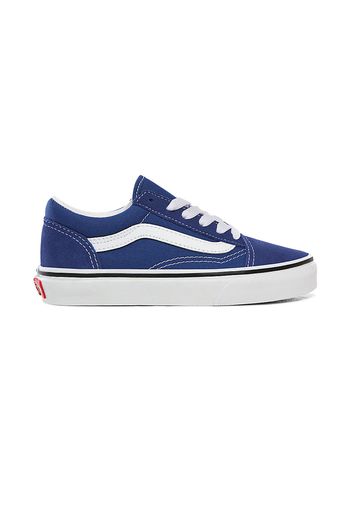 VANS Kids Old Skool Shoes (4-8 Years) (limoges/true White) Kinder Blau, Größe 31.5