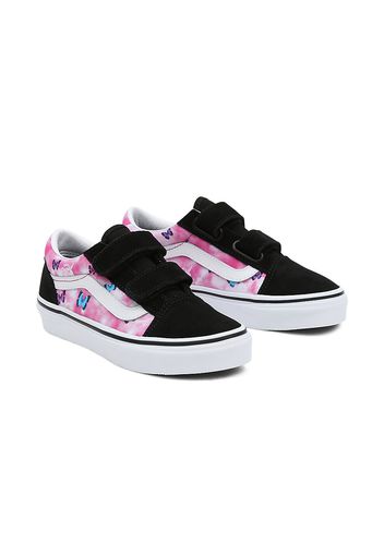 VANS Kinder Butterfly Dream Old Skool Velcro Schuhe (4-8 Jahre) ((butterfly Dream) Fuchsia Red/true White) Kinder Rosa, Größe 31