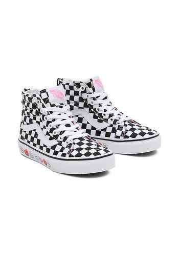 VANS Kids Candy Hearts Sk8-hi Zip Shoes (4-8 Years) ((candy Hearts) Black/true White) Kinder Weiß, Größe 32