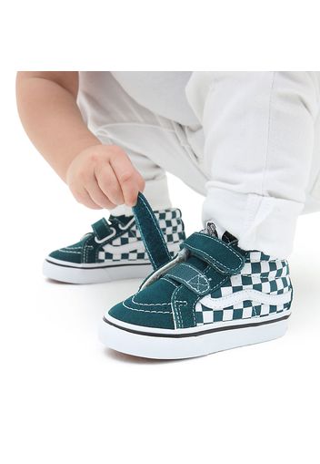 VANS Kleinkinder Sk8-mid Reissue Velcro Schuhe (1-4 Jahre) (color Theory Checkerboard Deep Teal) Toddler Blau, Größe 19