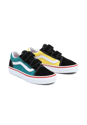 VANS Kinder Old Skool Velcro Schuhe (4-8 Jahre) (color Block Black/multi) Kinder Multicolour, Größe 31.5