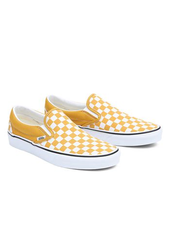 VANS Color Theory Classic Slip-on Schuhe (color Theory Checkerboard Golden Yellow) Damen Weiß, Größe 34.5