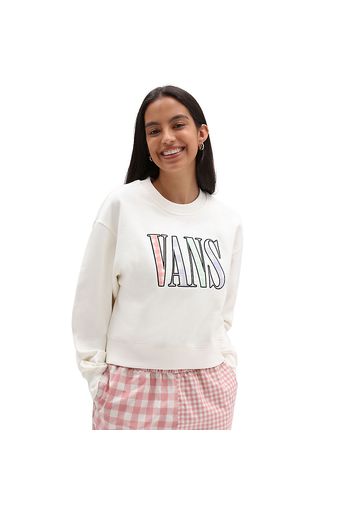 VANS Mixed Up Gingham Cropped Crew Sweatshirt (marshmallow) Damen Weiß, Größe L