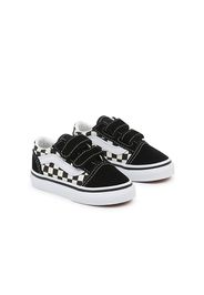 VANS Kleinkinder Primary Check Old Skool Velcro Schuh (1-4 Jahre) ((primary Check) Blk/white) Toddler Weiß, Größe 17