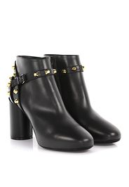 Ankle Boots Classic Booties Tronc Leder schwarz Nieten gold