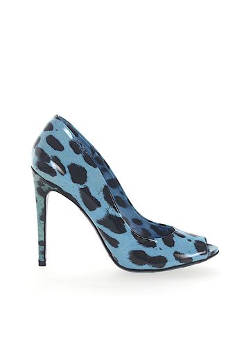 Peeptoes Glattleder Leo Print blau schwarz