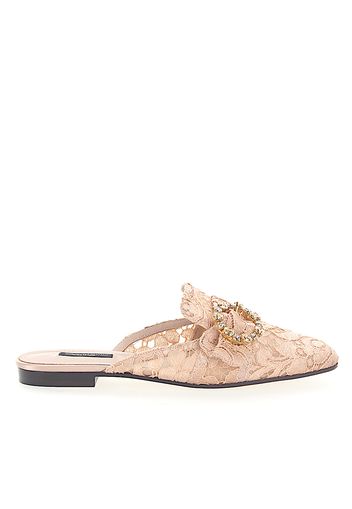 Slipper Kristallverzierung beige