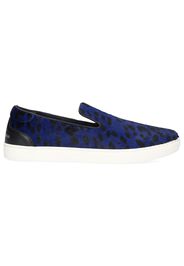 Sneaker low Nappaleder Leo Print blau