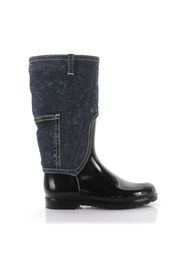 Stiefel Denim Gummi blau schwarz