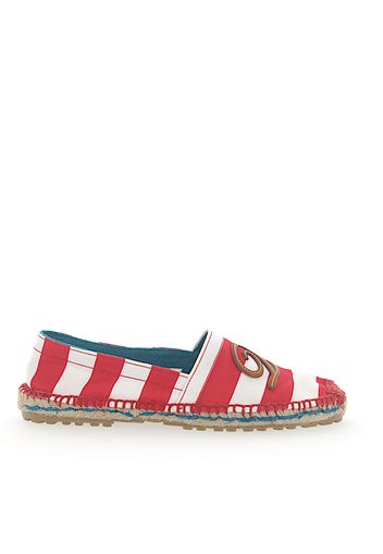 Espadrilles Textil Streifen rot weiß