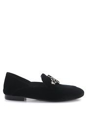 Loafer Samt Schmuckstein schwarz