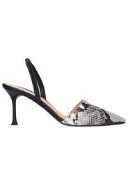 Slingpumps PITONE KID Kalbsleder Print schwarz beige