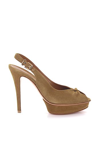 Plateaupumps Slingpumps Veloursleder beige