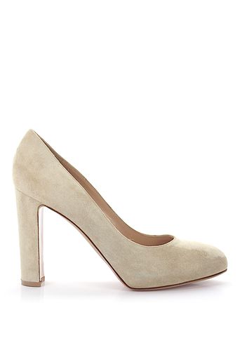 Plateaupumps Veloursleder beige