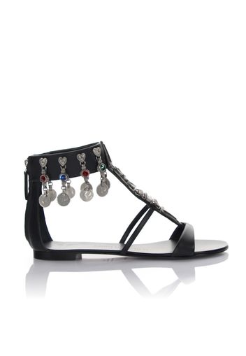 Sandalen Roll 10 Knöchelriemchen Leder schwarz