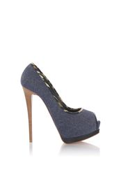 Pumps Leo Print blau