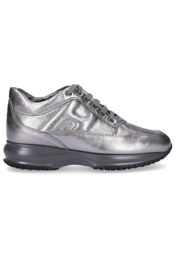 Sneaker low Kalbsleder Logo silber