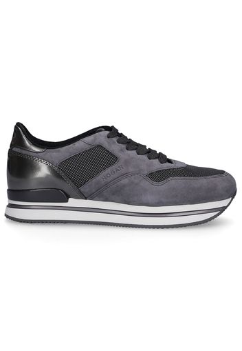 Sneaker low H222 Veloursleder Logo grau