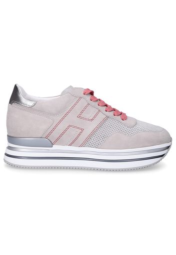 Sneaker low H483 Veloursleder Logo silber