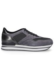 Sneaker low H222 Veloursleder Logo grau